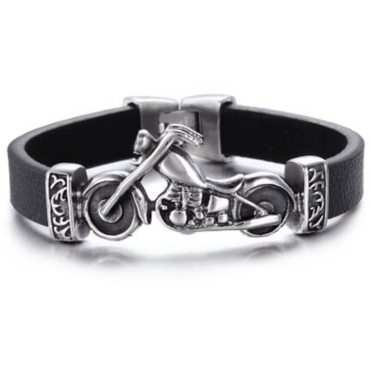 Predator Q1 bőr karkötő 21cm - motorkerékpár (15081)