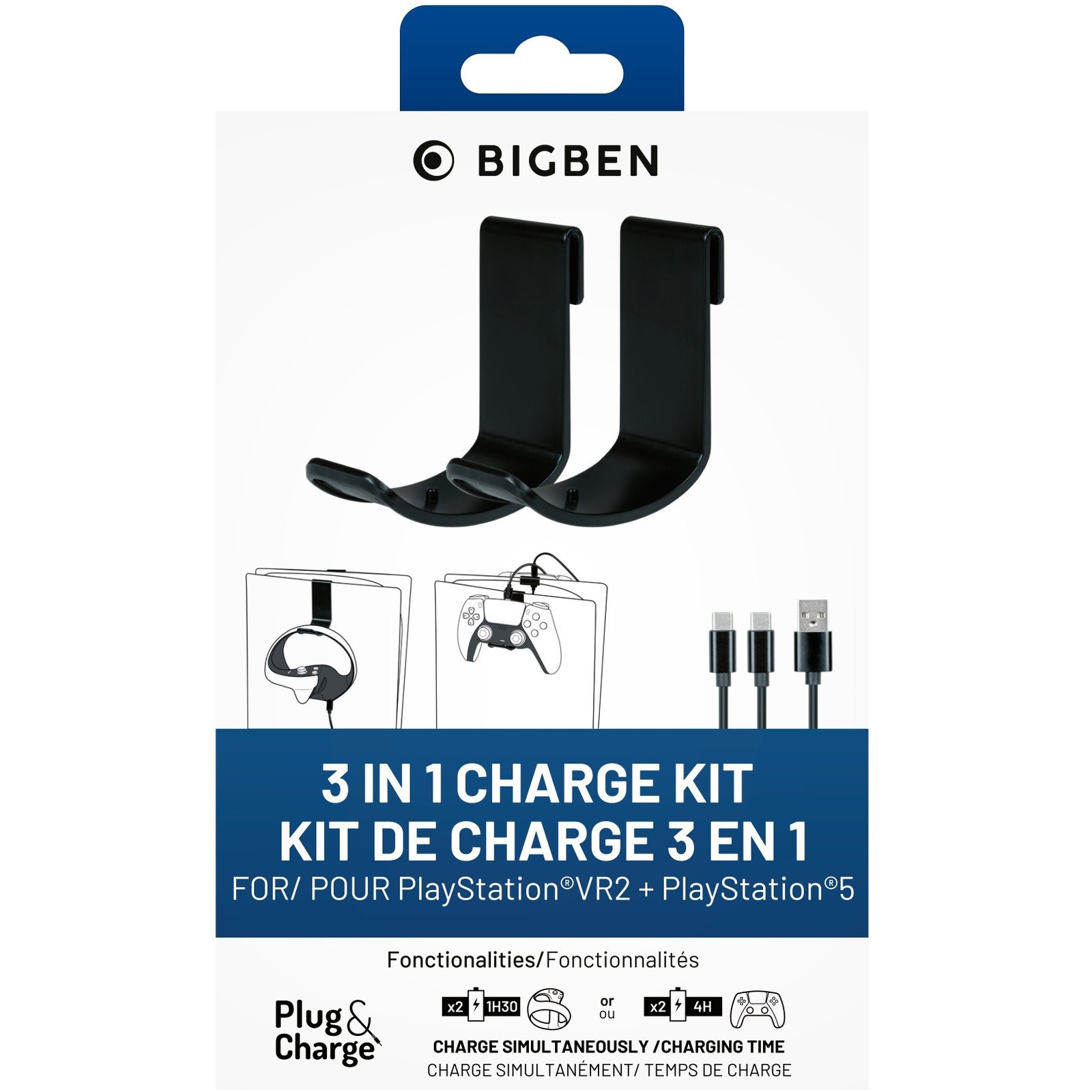 BigBen Nabíjecí Sada 3v1 - PlayStation VR2/PS5 (PS5VR2CHARGEKIT)