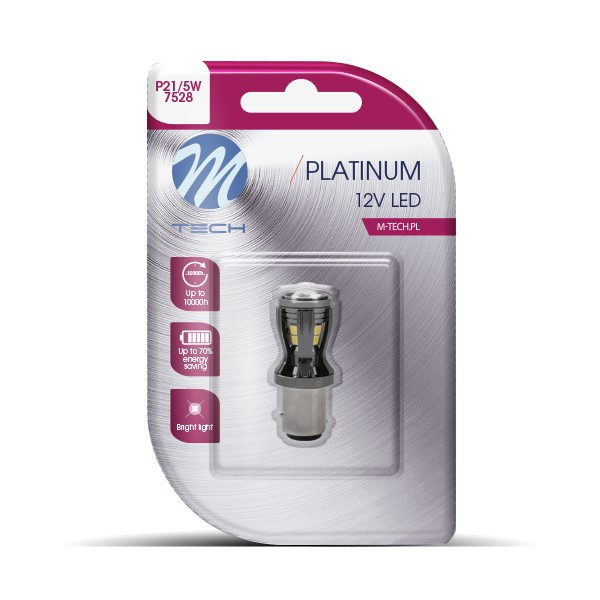 Blister M-TECH Platinum LB821W-01B - P21/5W, 12-24V 14x2835SMD, CANBUS, White