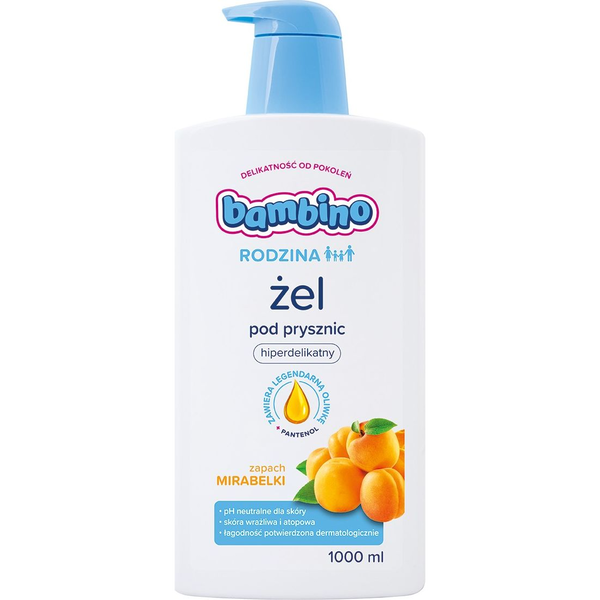 Bambino Family Negovalni Gel za Prhanje s Hipergno Mirabelle, 1000ml