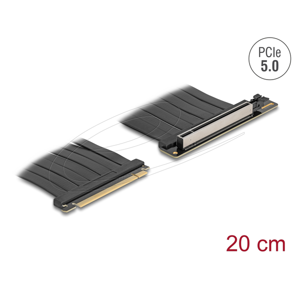 Delock PCI Expressz riser kártya 5.0 x16 apa - x16 szlot kábellel 20 cm (81289)