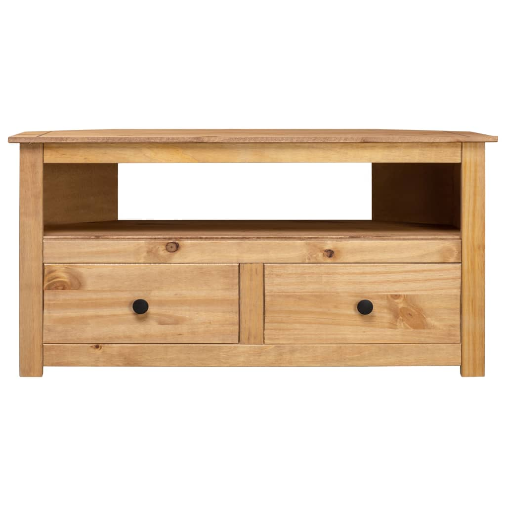 panama stílusú tömör fenyőfa sarok TV-szekrény 93 x 49 x 49 cm (282685)