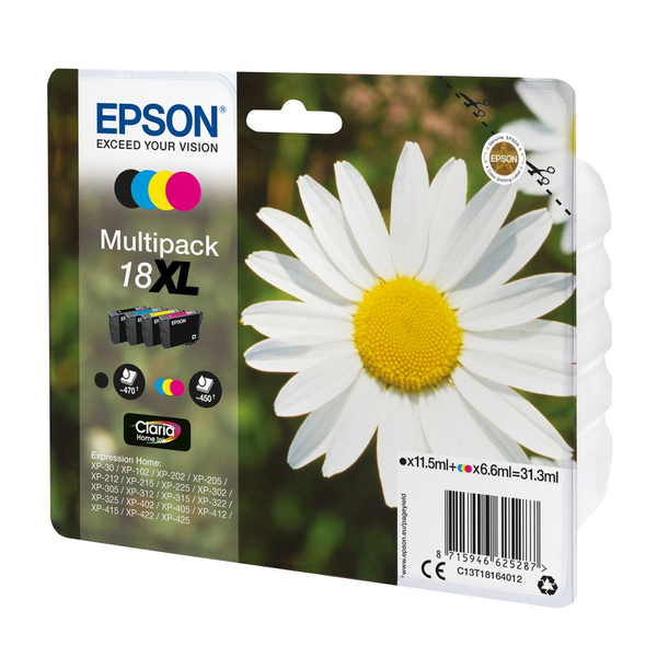 Epson Daisy C13T18164012 blækpatron 1 stk Original Højt (XL) udbytte Sort, Blå, Magenta, Gul