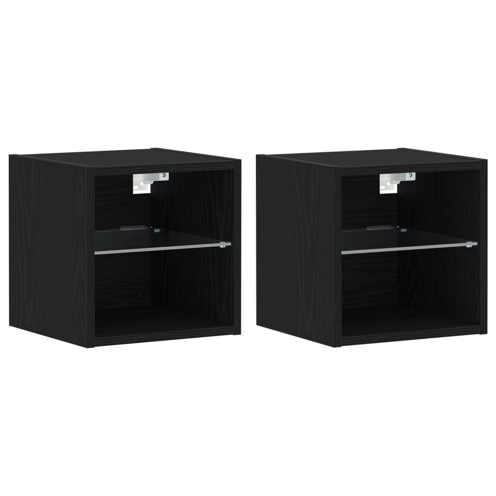 LED TV szekrény 2 db Fekete tölgy 30x28,5x30 cm Mérnöki fa (863086)