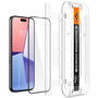 Комплект стъклени протектори Spigen, съвместими с iPhone 15 Pro, черен, 2 бр