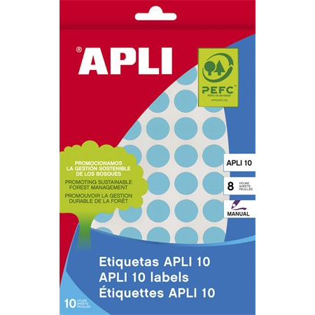 Apli 16mm Kézzel írható kör etikett 432db/csomag - Kék (02739)