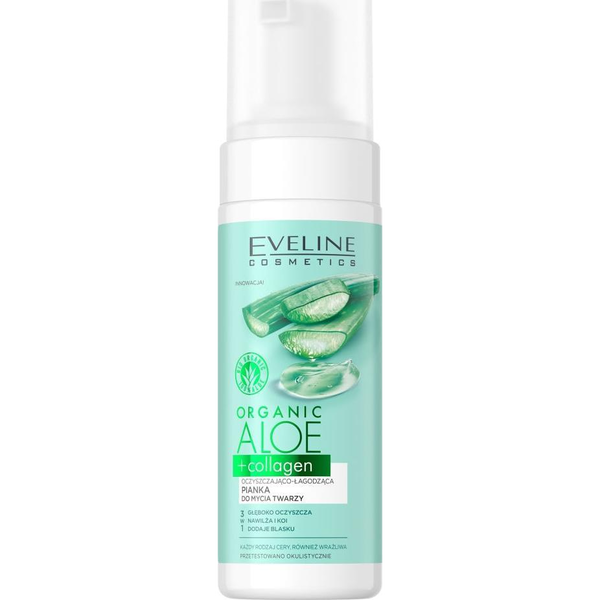 Pena za umivanje obraza Eveline Organic Aloe + Collagen 150 ml