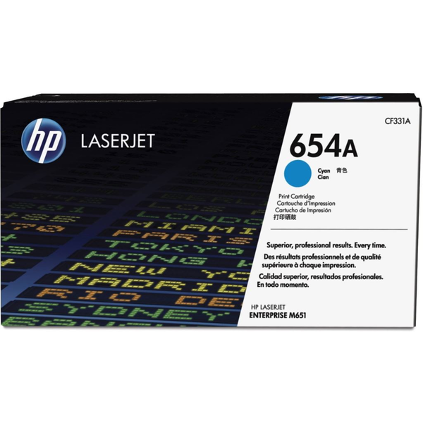 HP 654A тонер касета циан синя печатаща касета