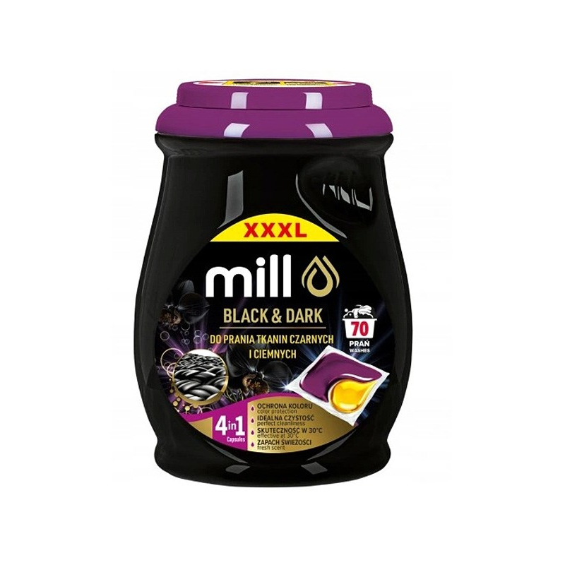 Madonis Mill Professional 2 kamrás Mosókapszula Fekete ruhákhoz (70 db/csomag) (MILL CAPS BLACK&DARK 70SZT)