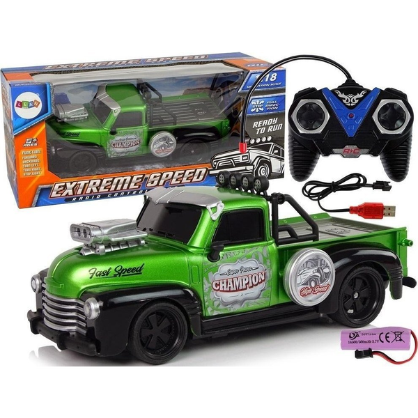 Távirányítós Pick-Up Teherautó - 1:18, Zöld