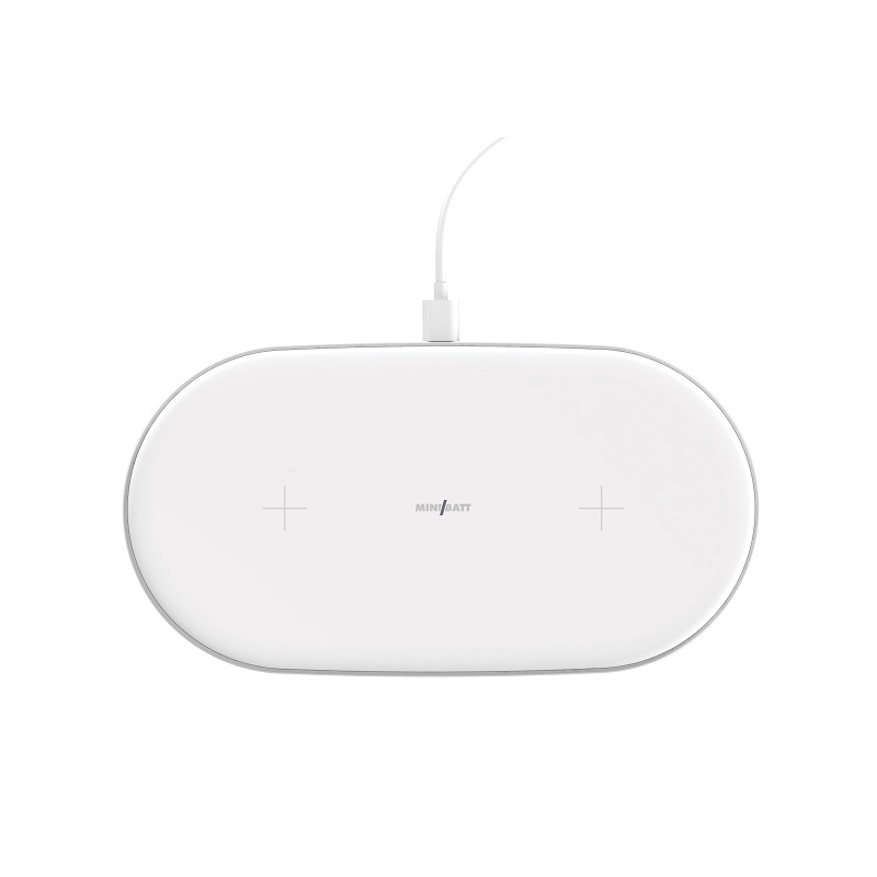miniBatt PowerAIR Vezeték nélküli Qi töltő 2 készülék egyidejű töltéséhez 15W (MB-PWAIRW)