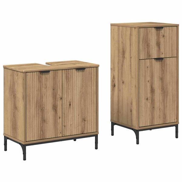 Fürdőszoba bútor szett 2 pcs kézműves tölgy 39.5 x 36 x 88 cm