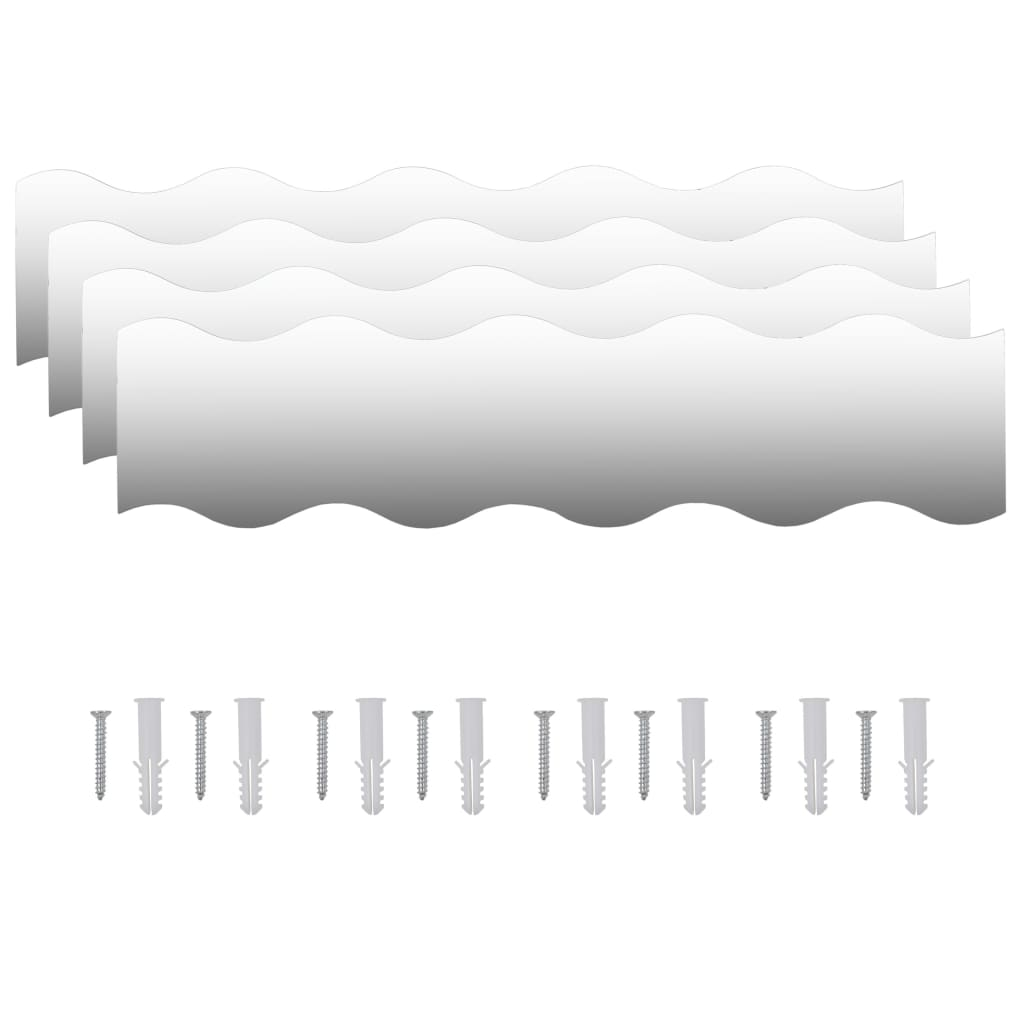 4 db hullám alakú falitükör 100 x 23 cm (327465)