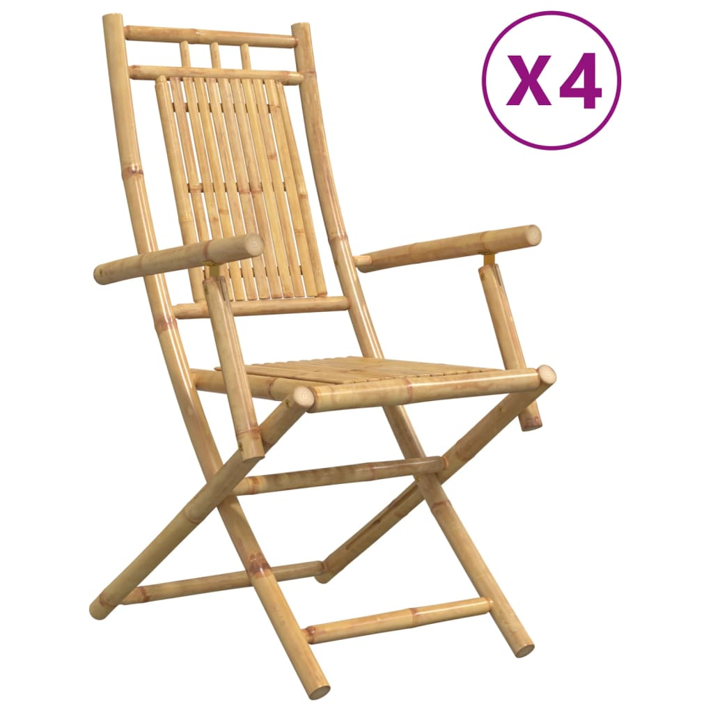 4 db összecsukható bambusz kerti szék 53 x 66 x 99 cm (3278514)