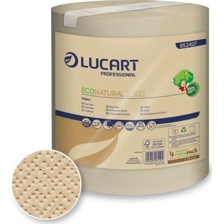 Lucart Kéztörlő 2 rétegű tekercses átmérő: 17,5 cm egyesével csomagolt 2.300 EcoNatural _ havanna barna (852407J) (852407J)