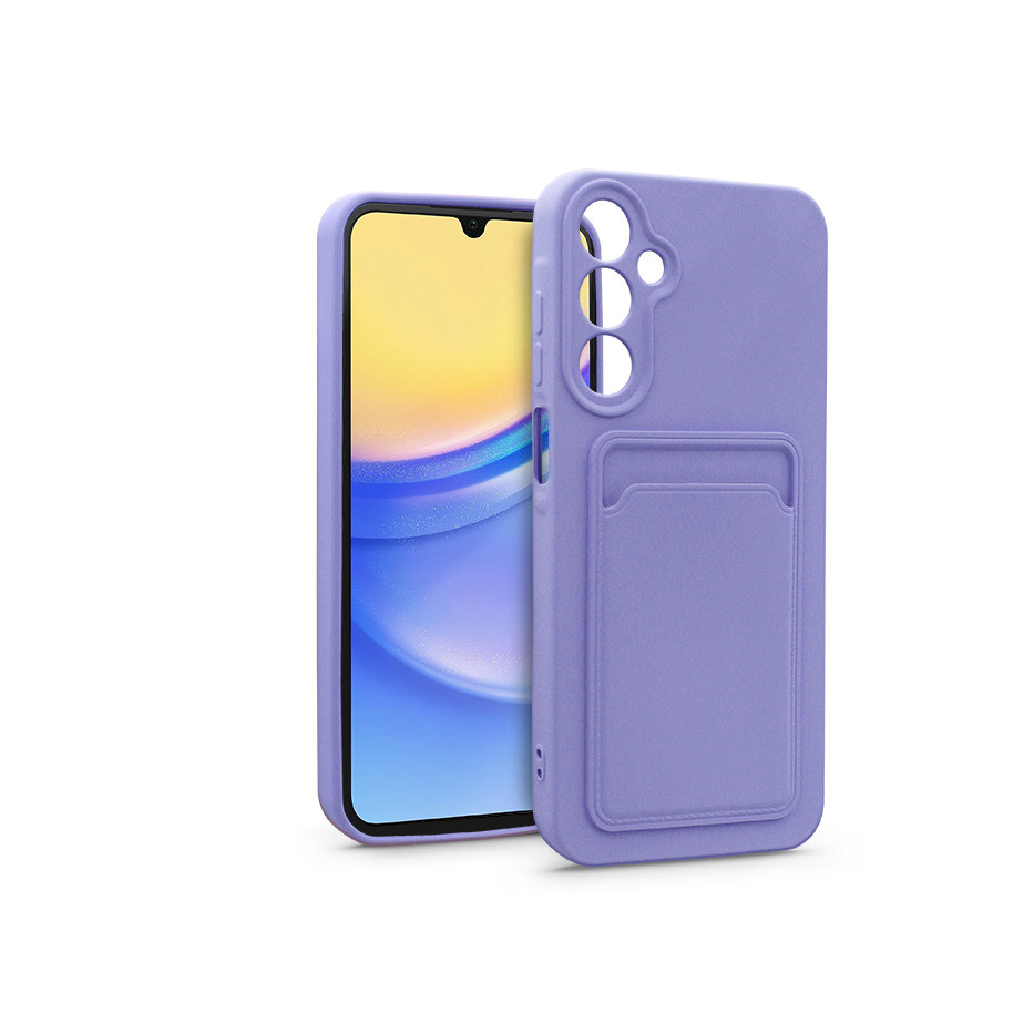 Samsung A155 Galaxy A15 4G/Galaxy A15 5G szilikon hátlap kártyatartóval - Card Case - lila (HF258862)
