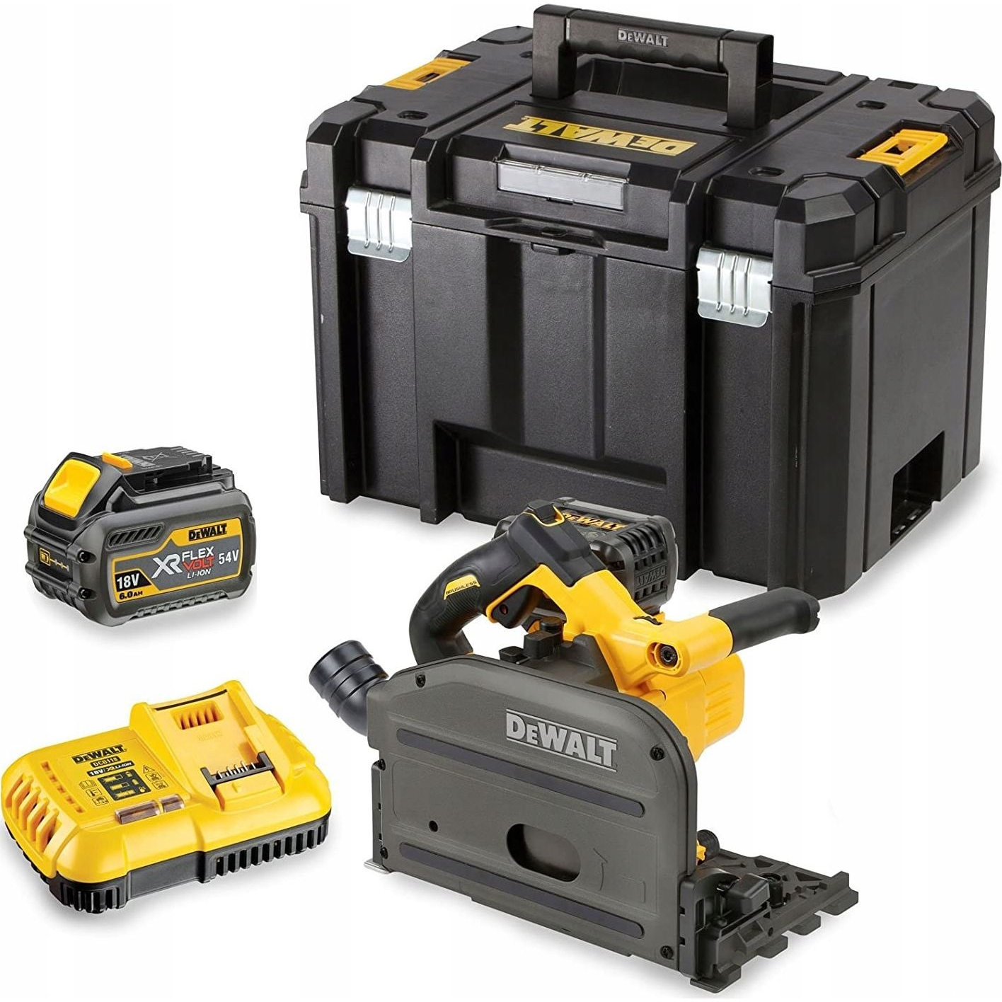 Dewalt Akkus Merülő Körfűrész 54 V Szénkefe Nélküli (2 X 6,0 Ah Akku + Töltő) Dcs520T2 (DCS520T2)