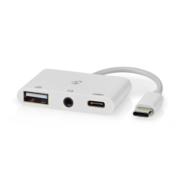 Nedis CCGB64790WT01 USB-C apa - USB/USB-C/Jack 3.5mm anya Adapter
