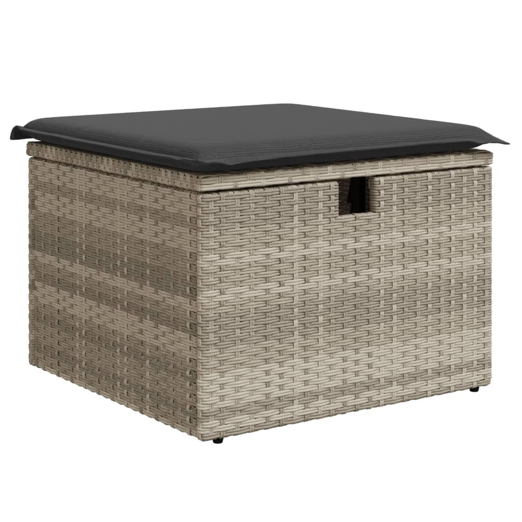 világosszürke polyrattan kerti szék párnával 55 x 55 x 37 cm (366180)