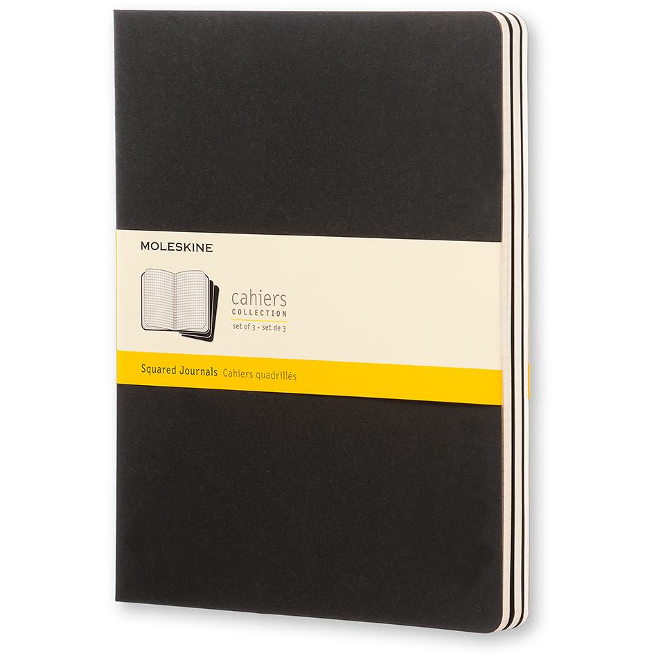 MOLESKINE XL, kockás, fekete - 3 db (QP322)