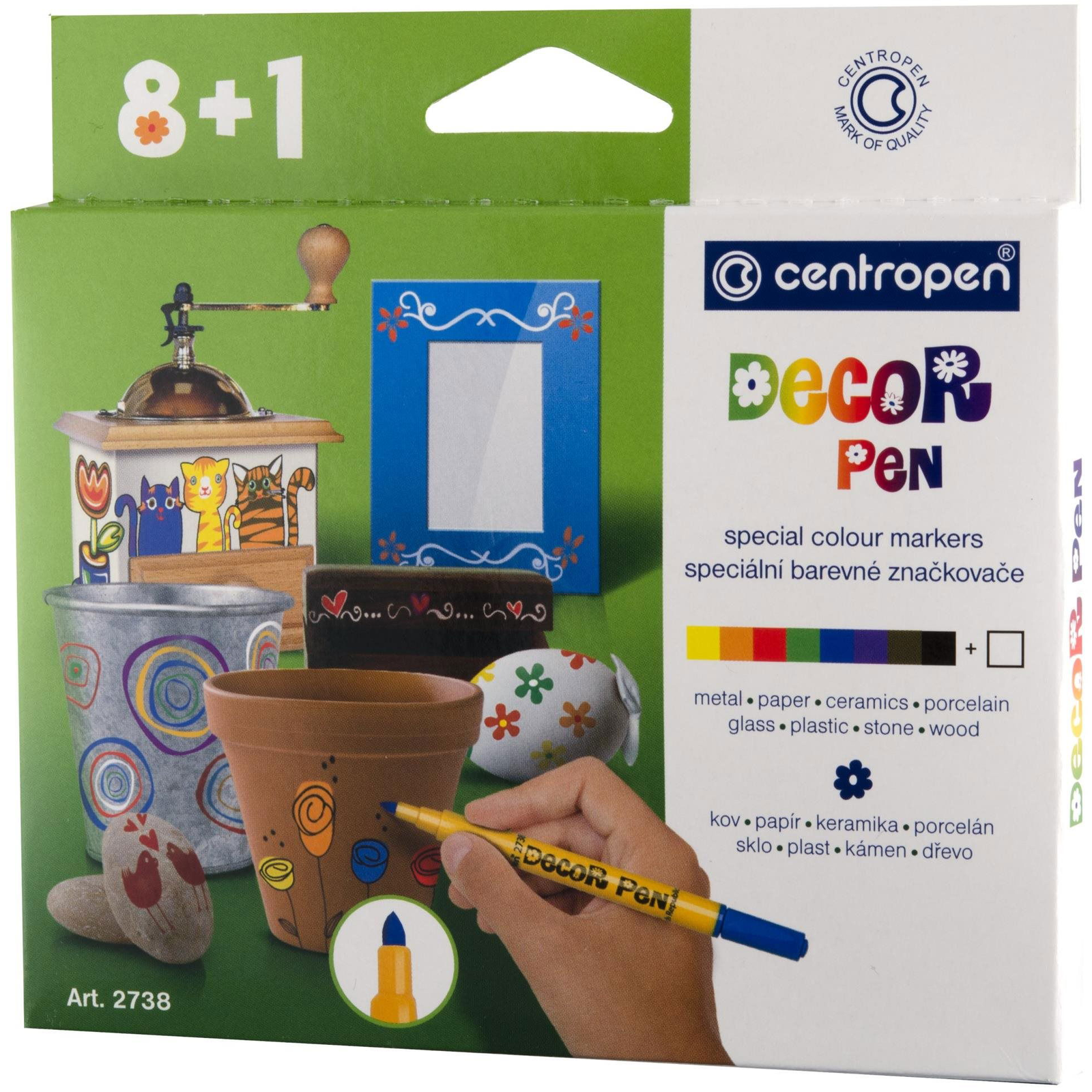 Centropen Decor Pen 2738, 8 + 1 db a csomagban (8595013631690)