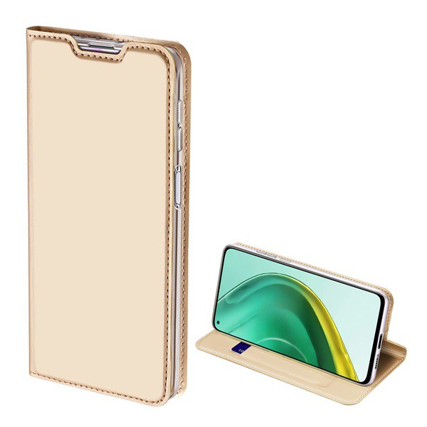 Калъф DUX DUCIS, SKIN PRO, За Xiaomi Mi 10T 5G / Xiaomi Mi 10T Pro 5G, Стоящ, Кожен ефект, Flip, Странично отваряне, Отделение за кредитна карта, Златист