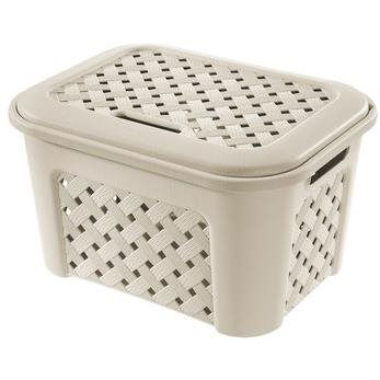Tontarelli ARIANNA SMALL ruháskosár fedéllel, krémszínű (8105406210)