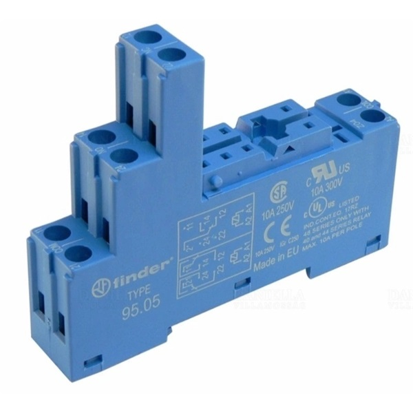 Finder 95.05 40.51/52/61-hez csavaros DIN (kalap)sín 35mm relé foglalat (9505)