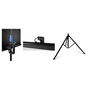 Прожекционен екран Tripod Screen 60, Overmax, цвят на платното е матово бяло, 115 x 86 см, черен