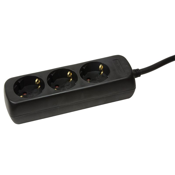 Stekkerdoos 3-voudig 1.5m / Zwart / LogiLink