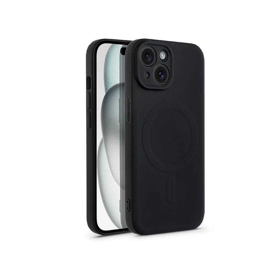 Apple iPhone 15 Plus szilikon hátlap - Silicone Mag Cover - fekete (HF228889)