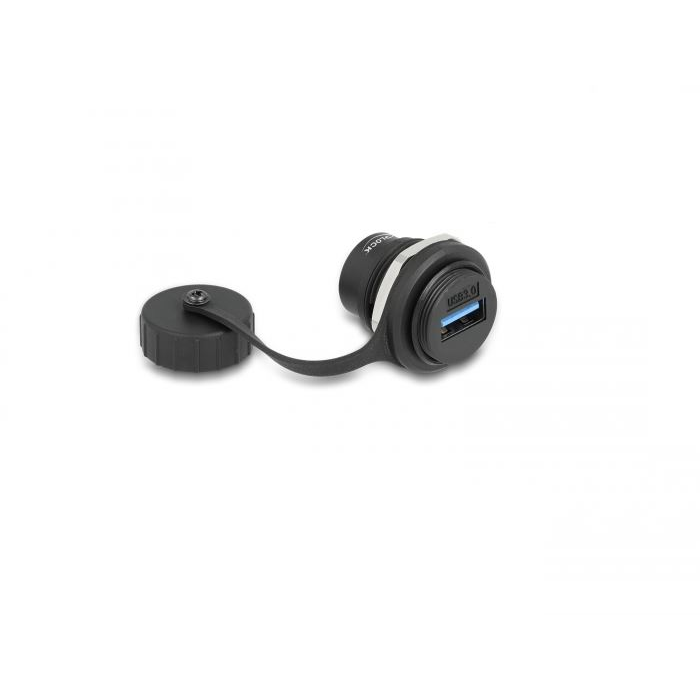 Delock USB 3.2 Gen 1 A-típusú beépített csatlakozó védő fedéllel IP67 por- és vízálló (86961) (delock86961)