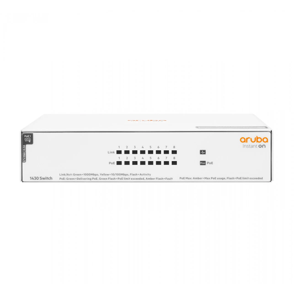 Aruba Instant On R8R46A 1430 8x GbE LAN PoE port (64W) nem menedzselhető PoE switch (R8R46A)