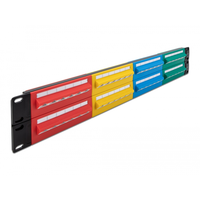 Delock 19 patch panel 48 porttal Cat.5e 2U színes (66881) (66881)