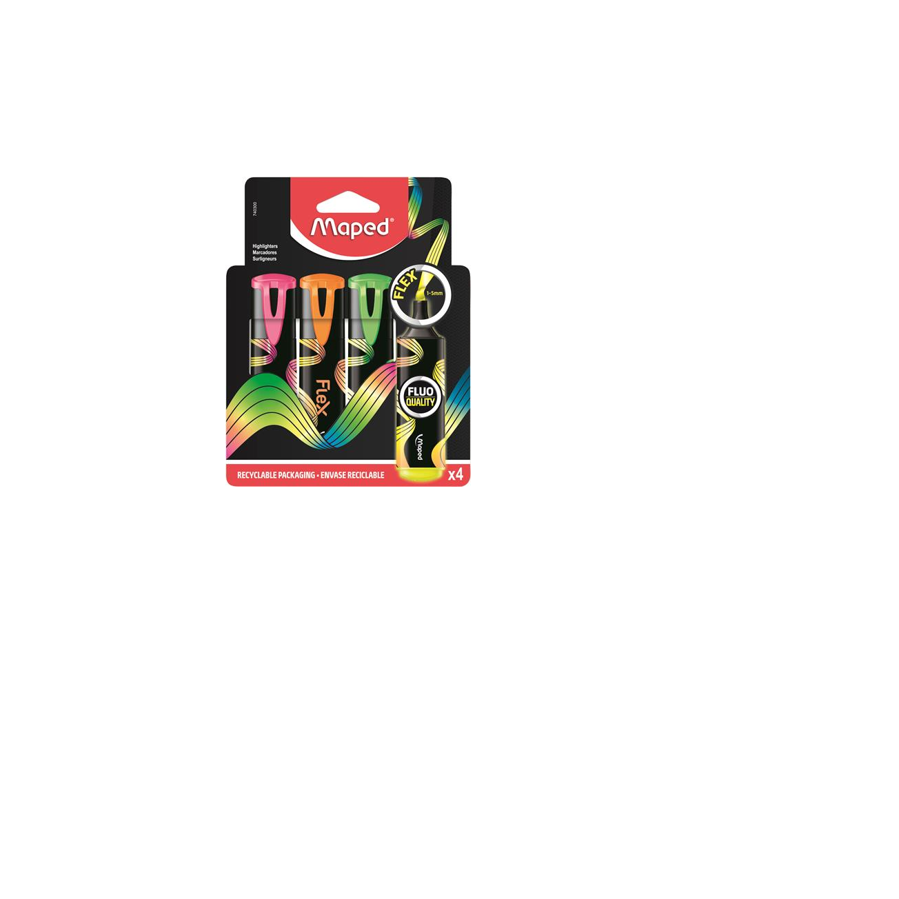 Maped Fluo Peps Flex 1-5mm Szövegkiemelő készlet - Vegyes színek (4 db) (740300)