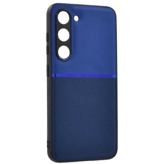 Gigapack Samsung Galaxy S23 (SM-S911) mágneses, bőr hatású, csíkos mintás tok sötétkék (GP-134715) (GP-134715)