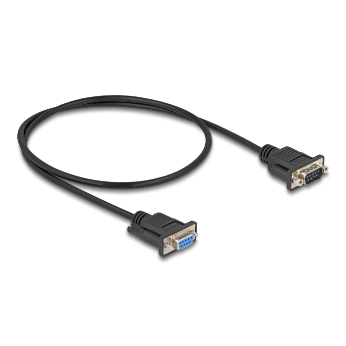 Delock D-Sub9-es, RS-232 soros kábel, anya-apa, 0,5 m (87819) (87819)
