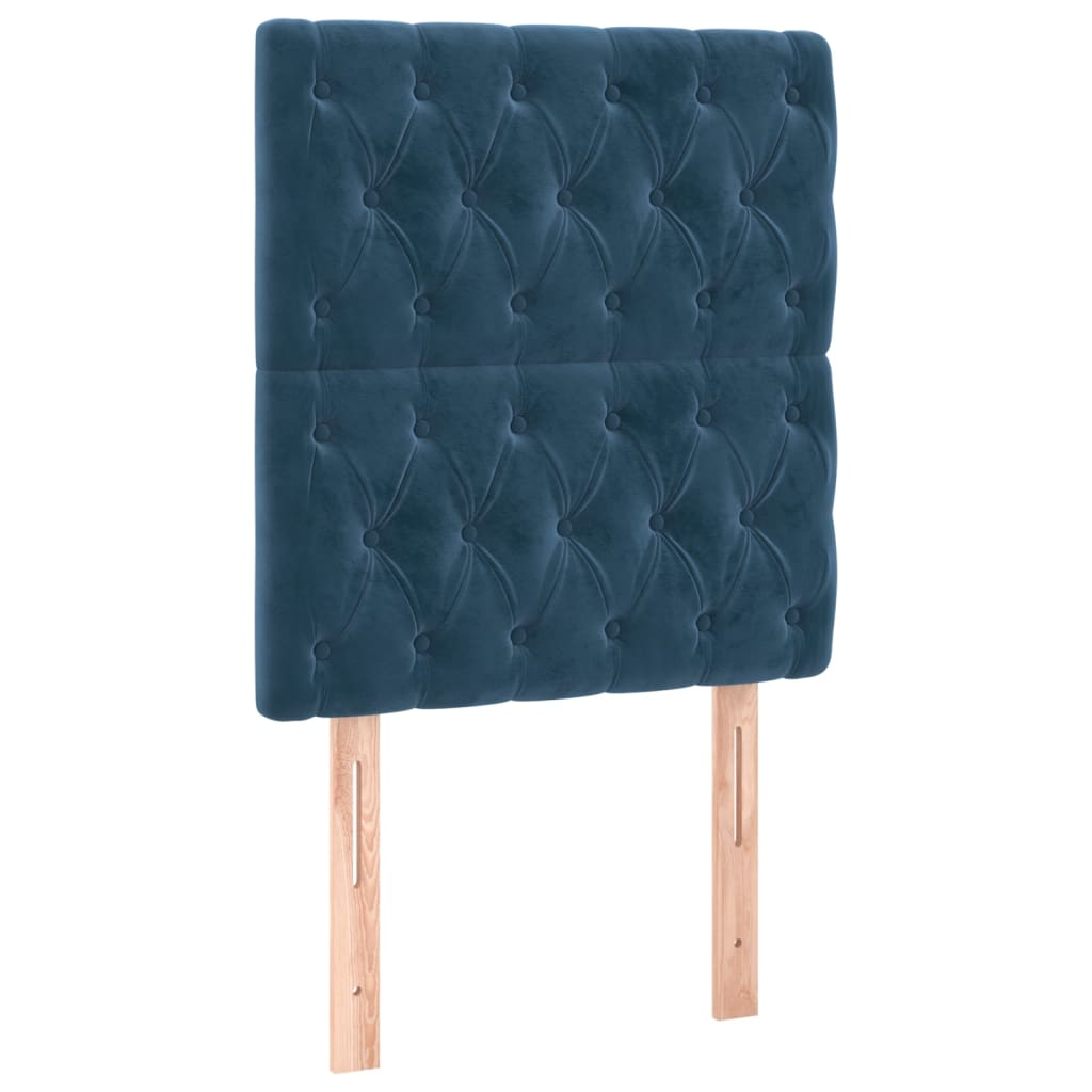 2 db sötétkék bársony fejtámla 80x7x78/88 cm (3116702)