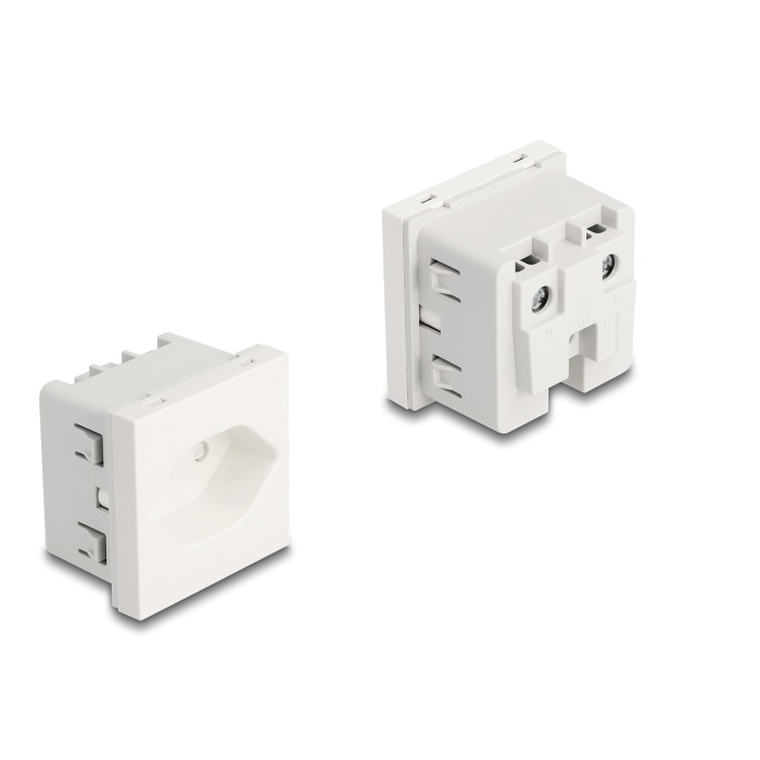 Delock 45 x 45 mm méretű, Easy 45 földelt hálózati csatlakozóaljzat T13 Svájc (81437) (81437)