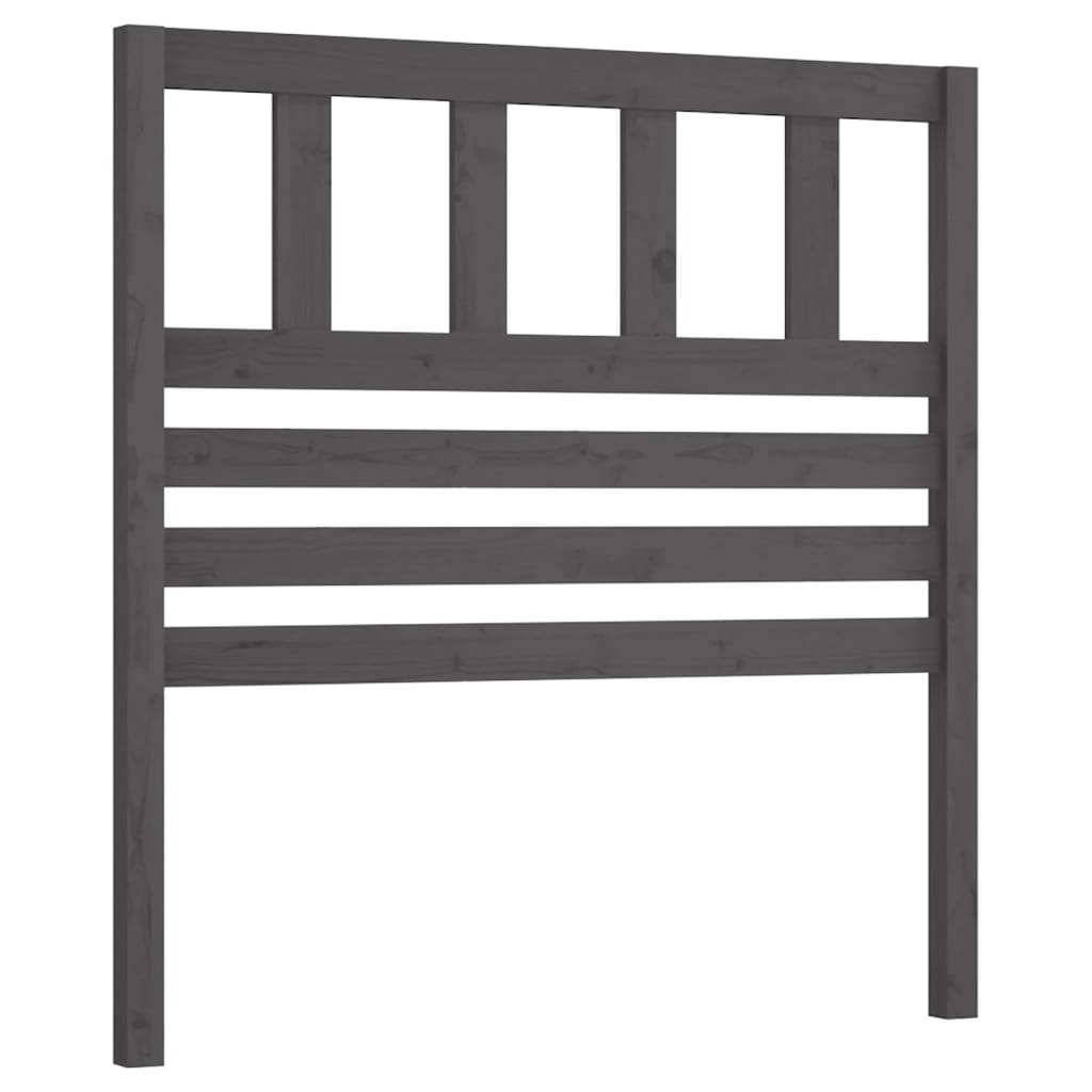 szürke tömör fenyőfa ágyfejtámla 81 x 4 x 100 cm (814121)