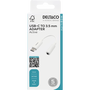 Deltaco USB-C apa - 3.5mm Jack anya Átalakító Adapter - Fehér