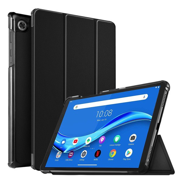 Lenovo Tab M10 FHD Plus (TB-X606X) / Tab M10 Plus (TB-X606F) Gigapack калъф, стоящ, кожен ефект (активен флип, странично отваряне, функция за троен държач за маса) черен, гигапакет опаковка