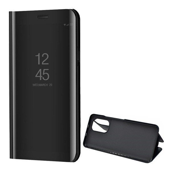 Xiaomi Redmi K40 / K40 Pro / K40 Pro Plus / Mi 11i / Poco F3, Oldalra nyíló tok, hívás mutatóval, Smart View Cover, fekete (utángyártott) (G106974)