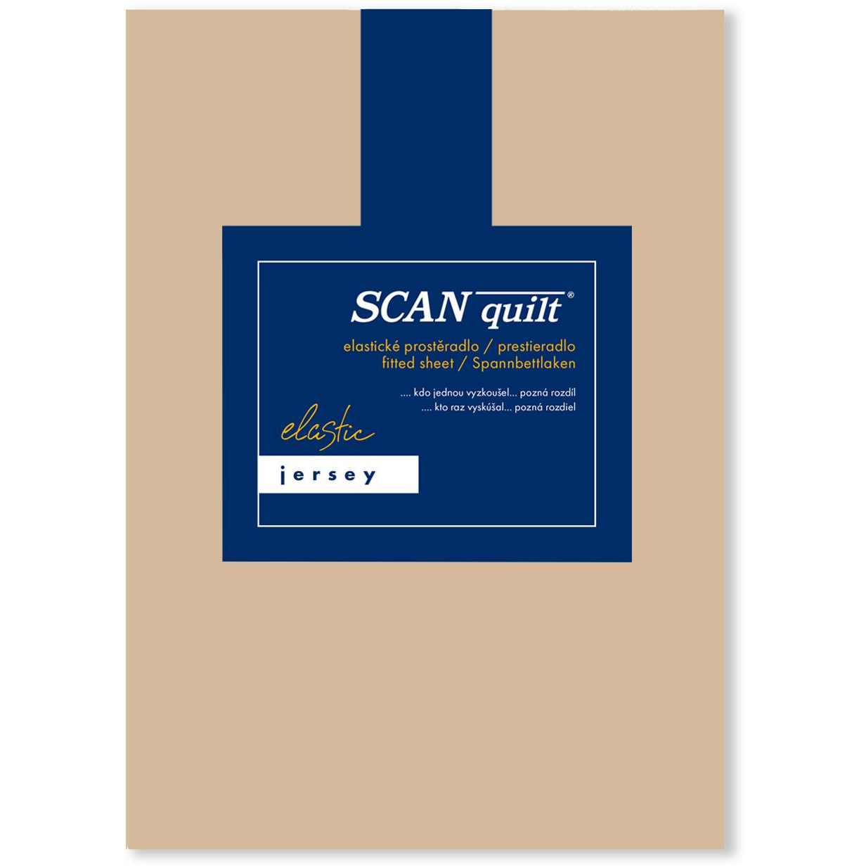 SCANquilt JERSEY ELASTIC LYCRA lepedő, mogyoróbarna, 180×200 cm (30393)