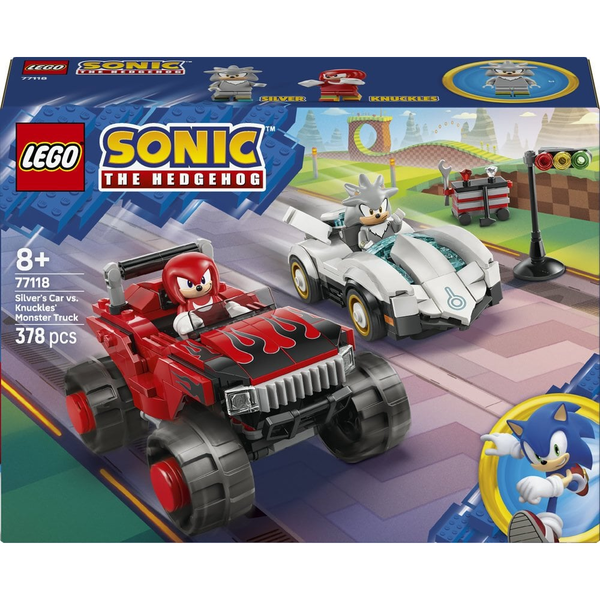 LEGO® Sonic the Hedgehog™: Silver autója Knuckles monster truckja ellen (77118)