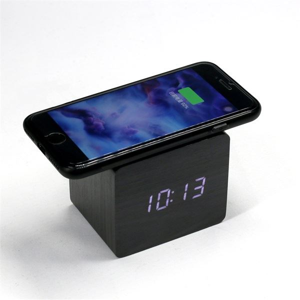 TOO DC-320-B-Qi digitális óra vezeték nélküli töltővel fekete (DC-320-B-Qi) (DC-320B-QI)