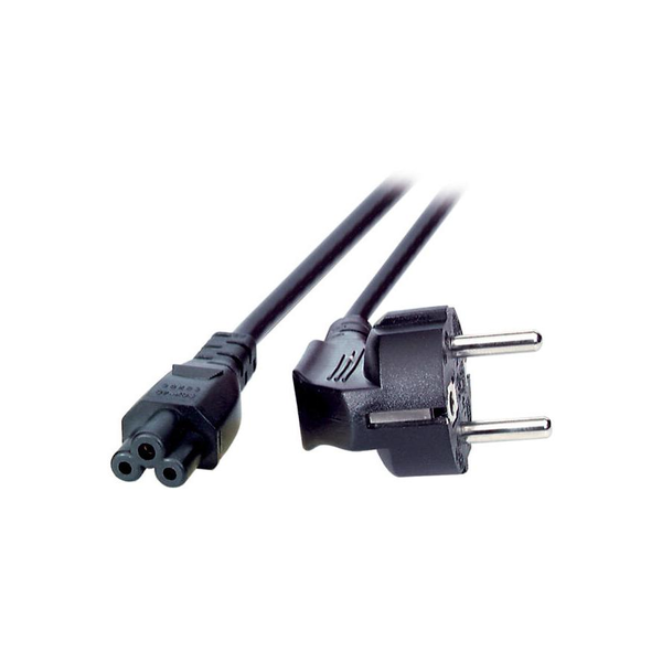 EFB Netzkabel Schutzkontakt 90°-C5 180°,sw,3.0m,3x1.00mm