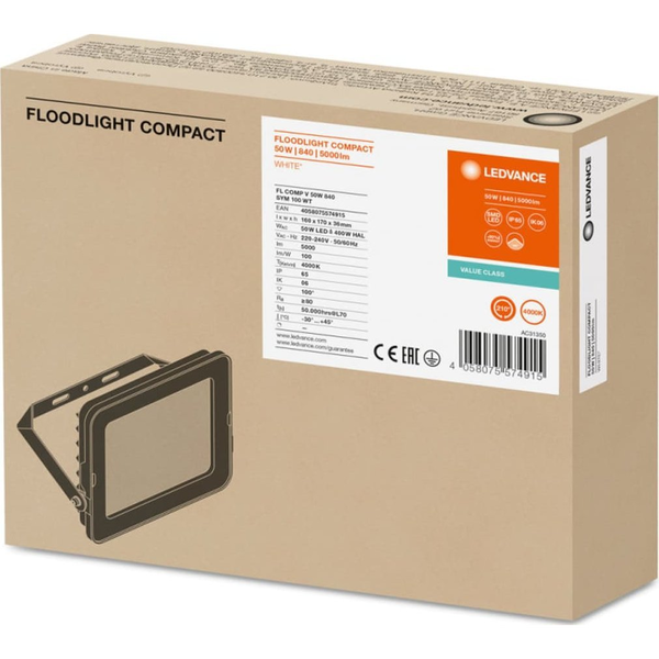 LED reflektor Ledvance COMPACT 50W 4000K neutrální bílá 5000lm IP65 bílý
