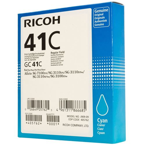 Ricoh 405762 blækpatron 1 stk Original Standard udbytte Blå