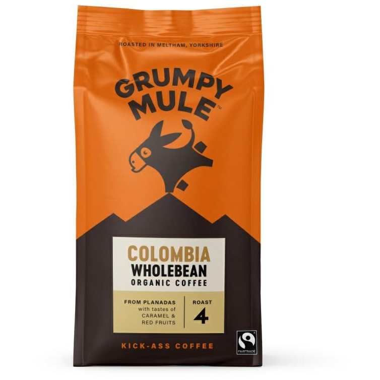 Grumpy Mule BIO Colombia SCA 84+, szemes, Arabica, 200 g (5060003732372)